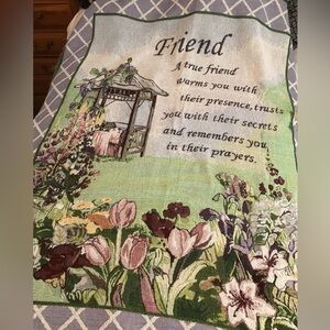 VINTAGE - Friendship Fringed Cottage Core Tapestry Style Throw Blanket 48” X 60”